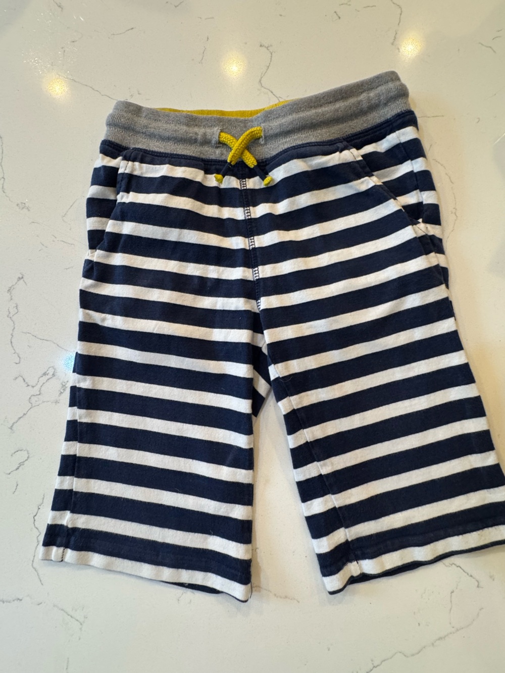 Mini Boden Blue & White Striped Baggies Shorts